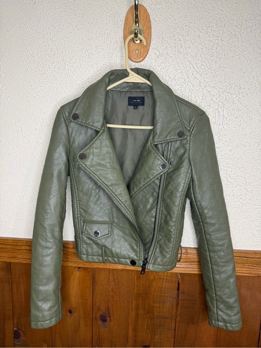 Joe's Jeans Olive Green Faux Leather Moto Jacket - Women
